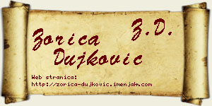 Zorica Dujković vizit kartica